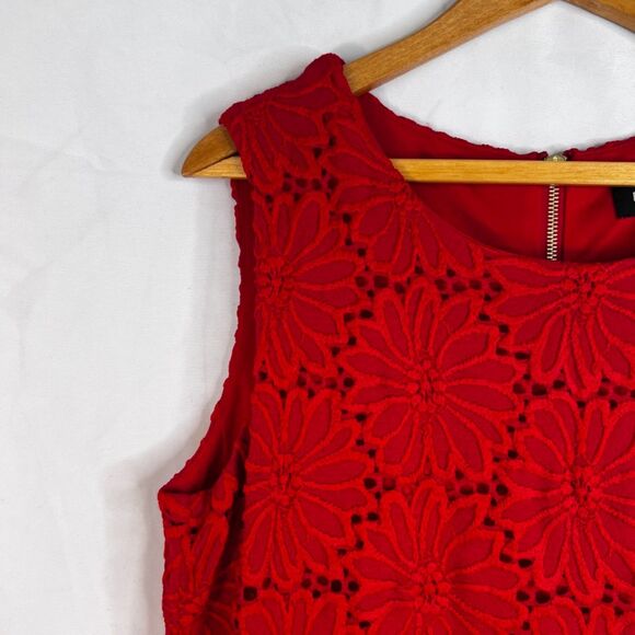 RN Studio by Ronni Nicole Red Lace Overlay Sleeveless Dress Size 14 Dressy - Picture 4 of 11